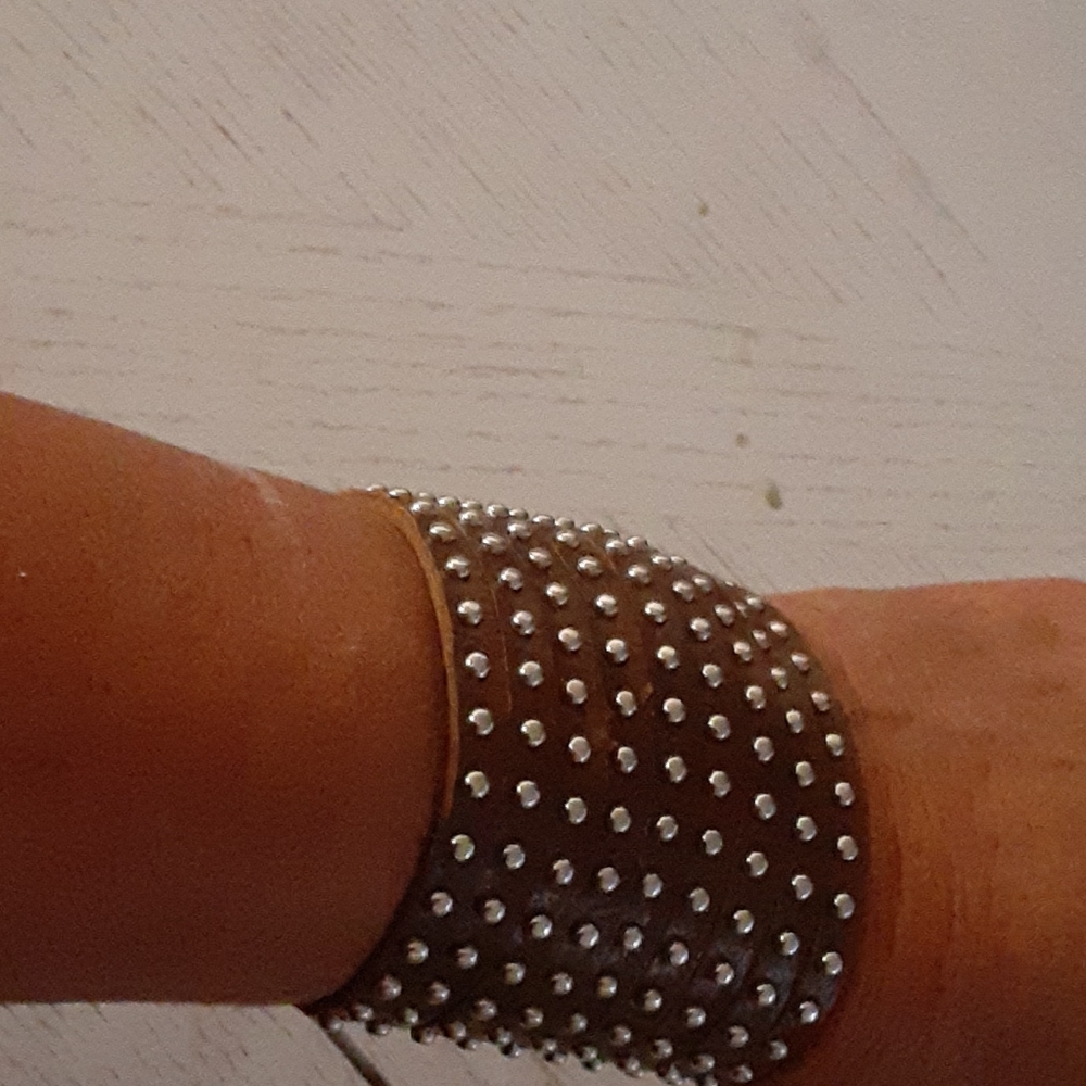 Leather and metal bracelet
